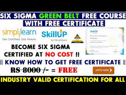 six sigma green belt certification online free